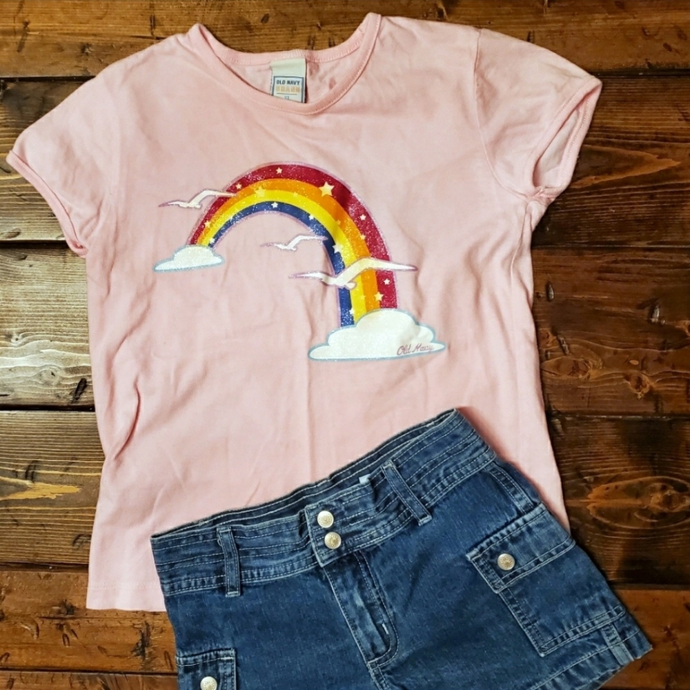Girls XL rainbow tee